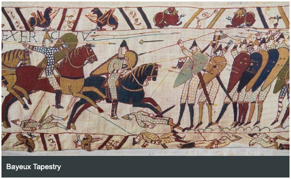 Scene from the Bayeux Tapestry showing the Norman Conquest