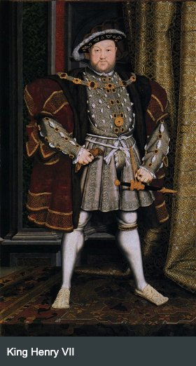 Illustration of Henry VIII and his six wives