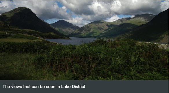 Mountain and lake scenery in the Lake District National Park