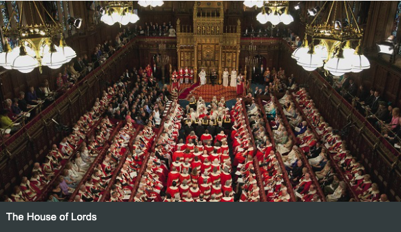 House of Lords chamber with members seated during a session