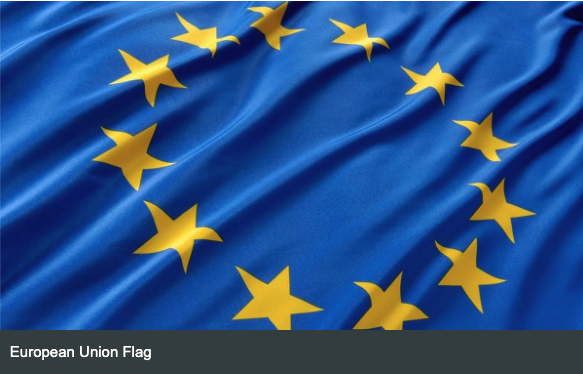 Flags of European Union member countries displayed together